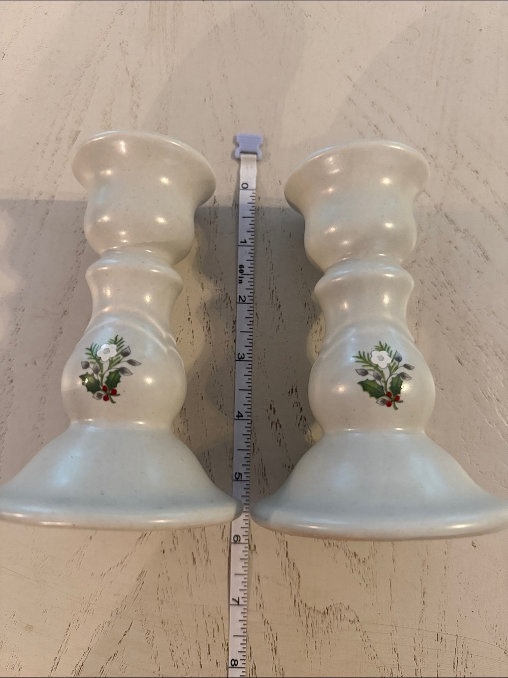 Pfaltzgraff Christmas Heirloom Candlestick Pair - Picture 7 of 8